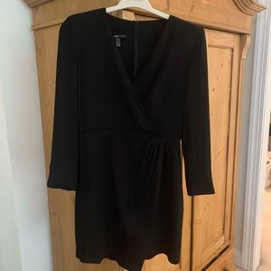 Mango black wrap dress